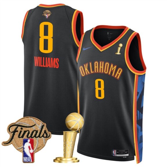 Mens Jalen Williams Black 2025 Finals and CH Jersey
